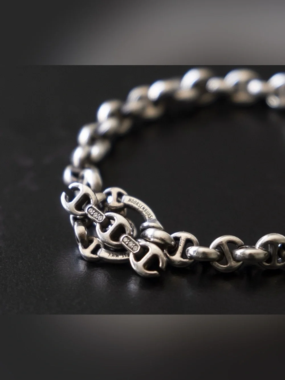 Hoorsenbuhs 5MM OPEN-LINK BRACELET .925 Sterling Silver w/ Diamond accents